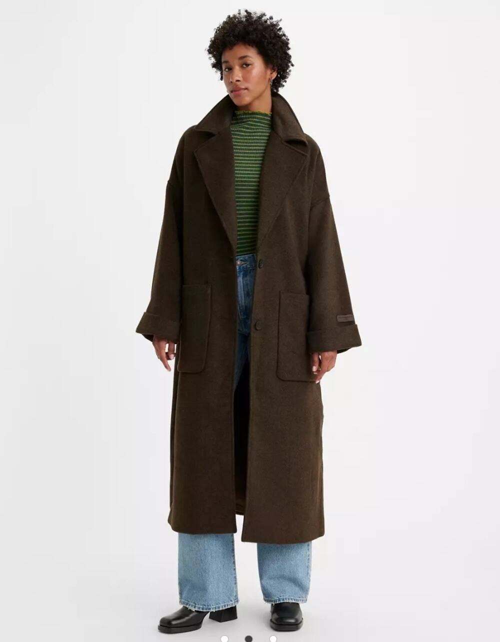 Levi's Parker Wooly Oversized Coat Women's XL Relaxed Slouchy Brown